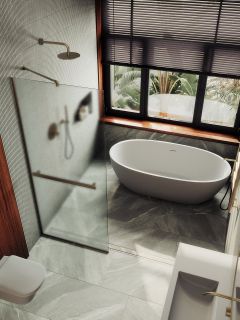 Душевая перегородка MaybahGlass MGD-731-2у 79см бронза